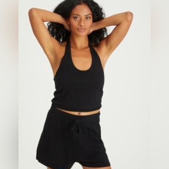 Anthropologie Sanctuary Essential Halter Top Knit Black Cropped Size L - Picture 8 of 15
